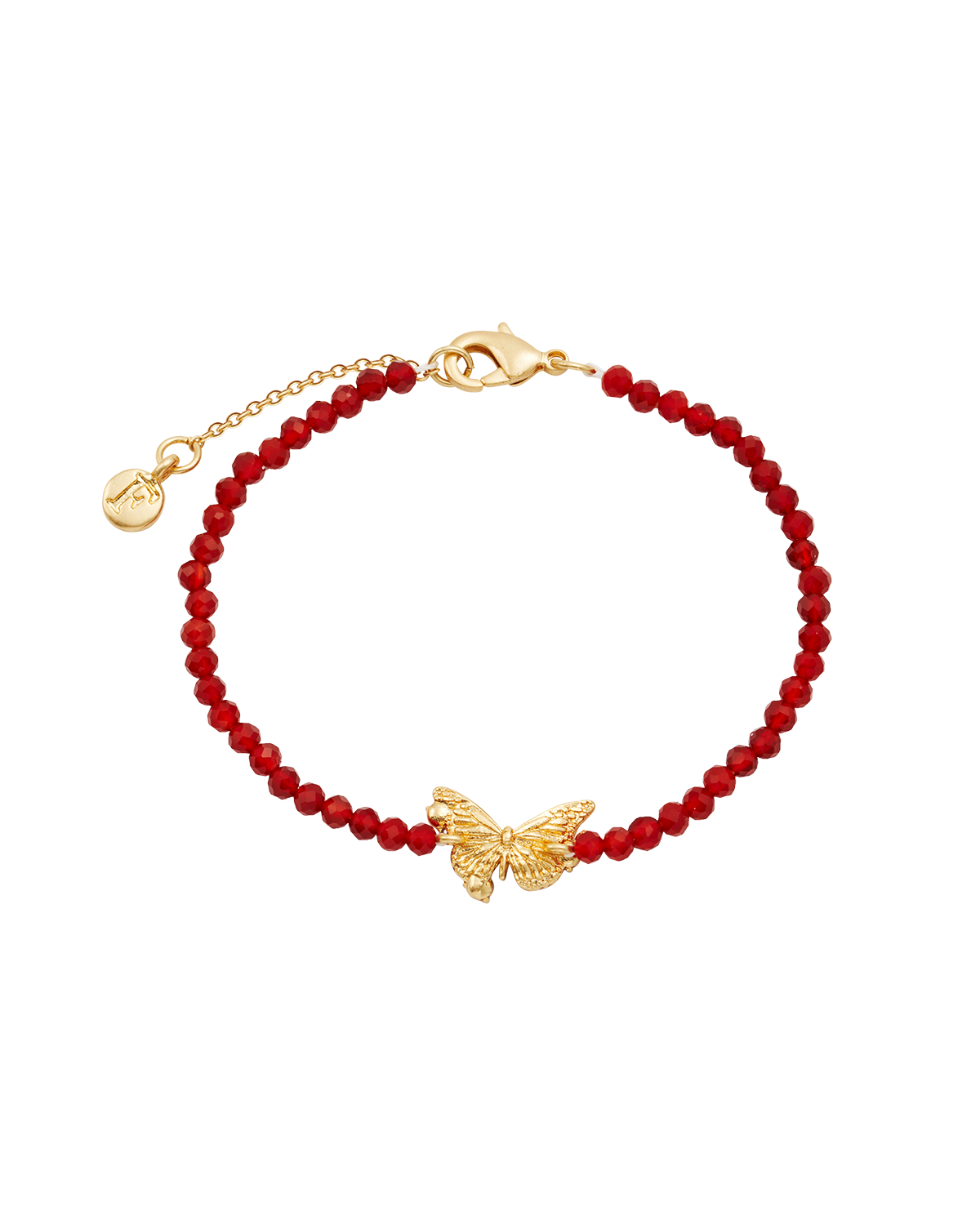 fable-england-hera-butterfly-armband-gold-granat image 6