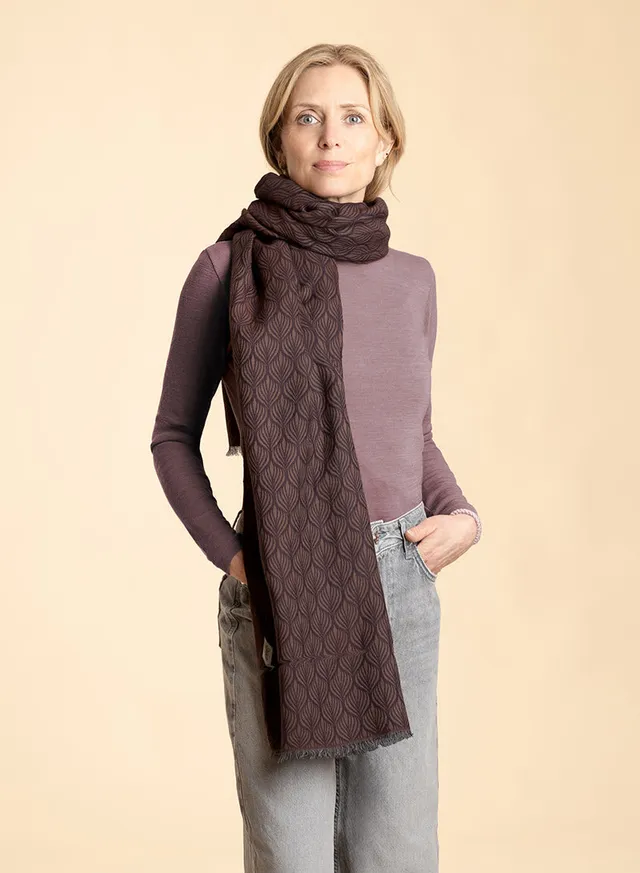 djian-pina-schal-jacquard-baumwolle-braun-warm image 1