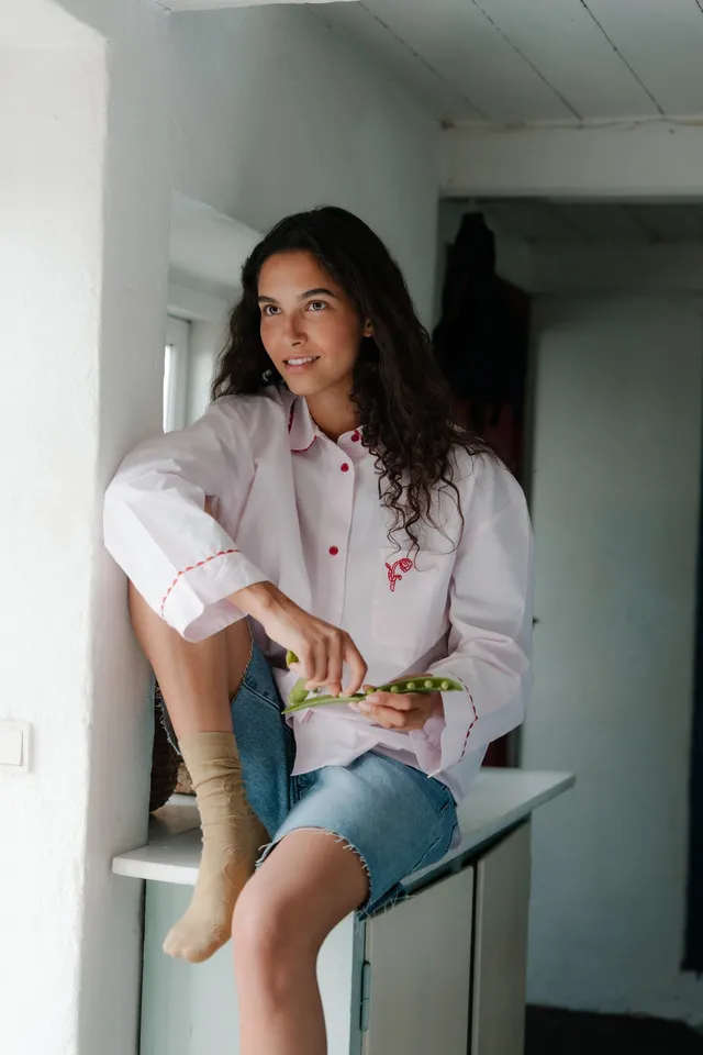 becks-ndergaard-scallop-pyjamaoberteil-pale-lilac-bio-baumwolle image 1