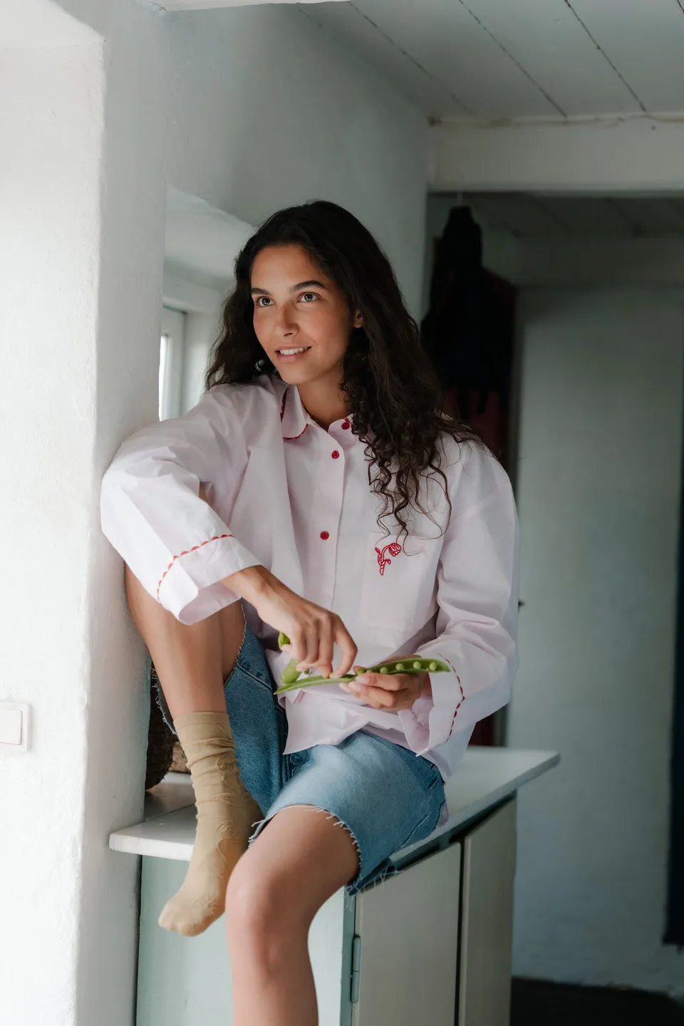 becks-ndergaard-scallop-pyjamaoberteil-pale-lilac-bio-baumwolle image 1