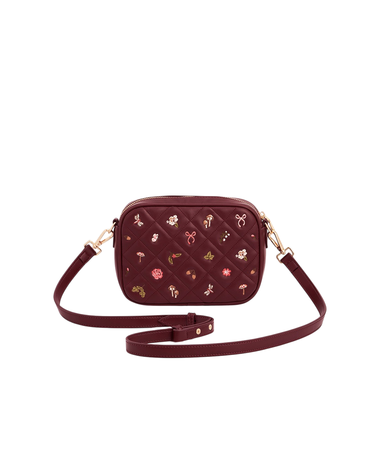 fable-england-alice-orla-camera-bag-bordeaux-stickerei-pilze image 1