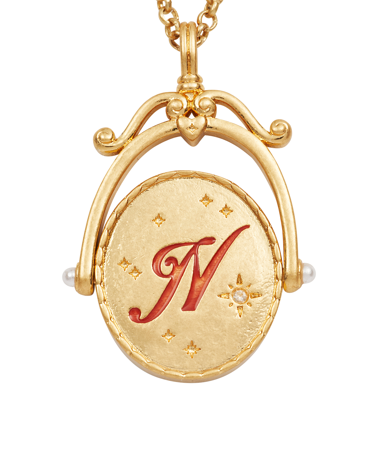 fable-england-jewellery-n-initial-nasturtium-spinner-halskette-gold image 1