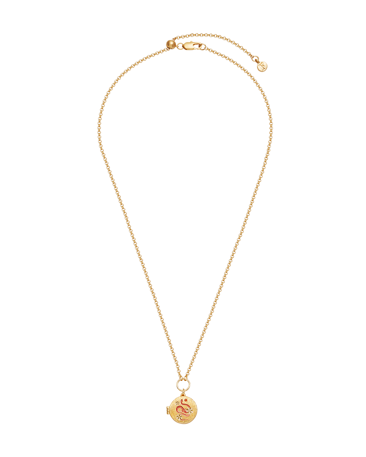 fable-england-snake-blossom-medaillonkette-gold image 4