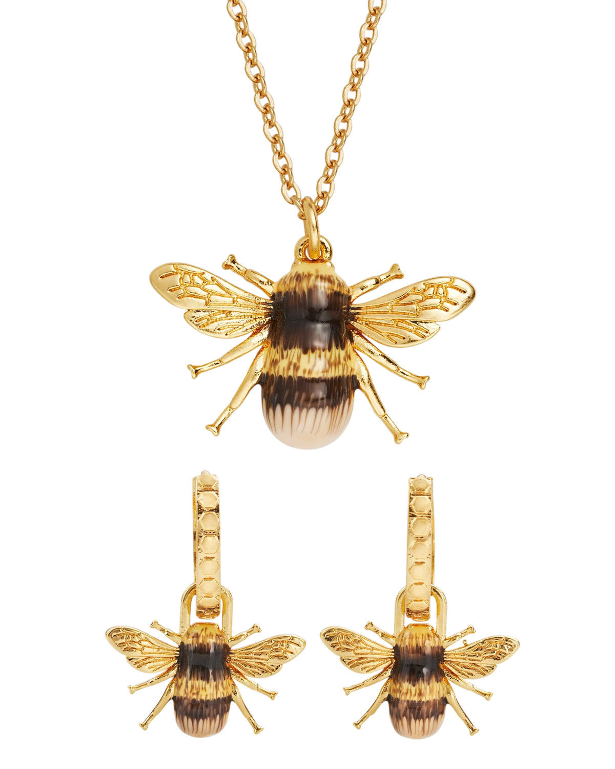 fable-england-bee-schmuckset-biene-gold-huggies image 1