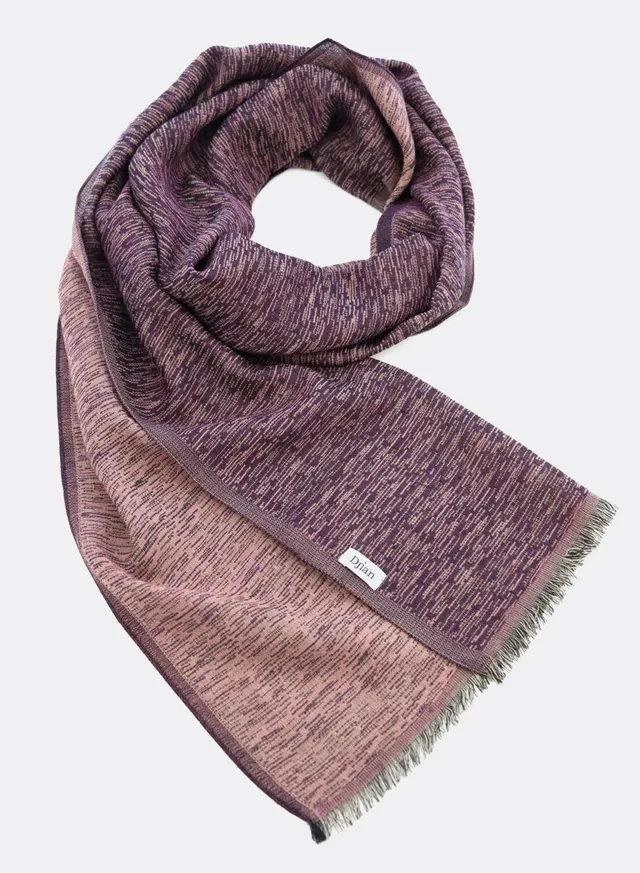 djian-olivia-schal-merinowolle-jacquard-beere-rot-50x180 image 1