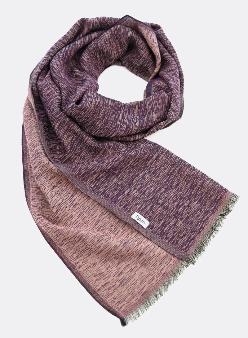 djian-olivia-schal-merinowolle-jacquard-beere-rot-50x180 image 1