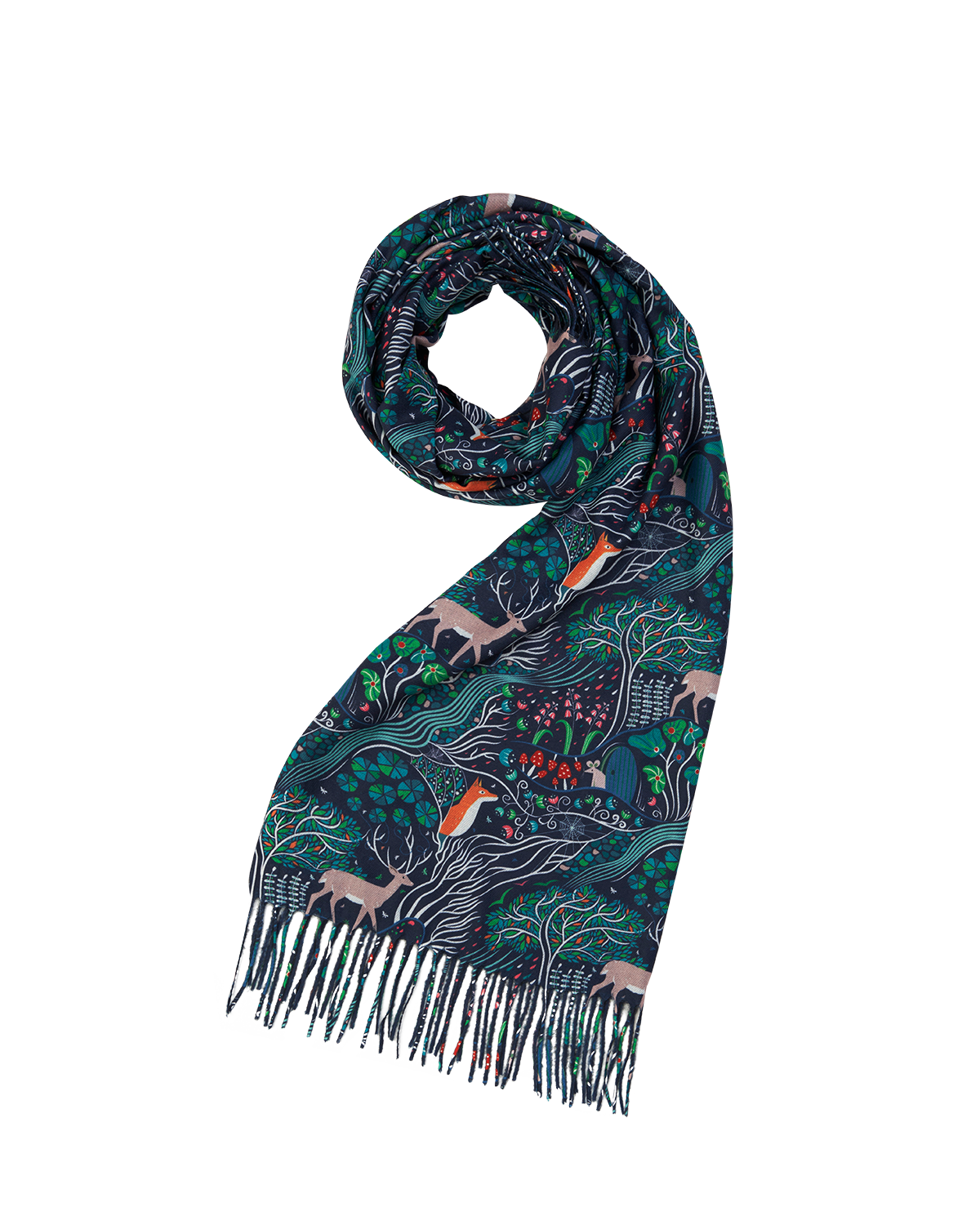 fable-england-enchanted-tree-schal-navy-fransen image 1