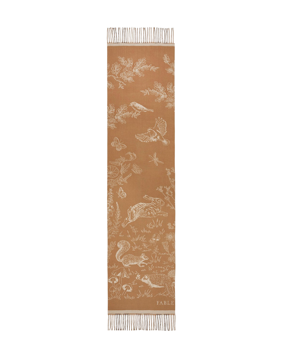 fable-england-woodland-schal-tan-karo-jacquard-lang image 1