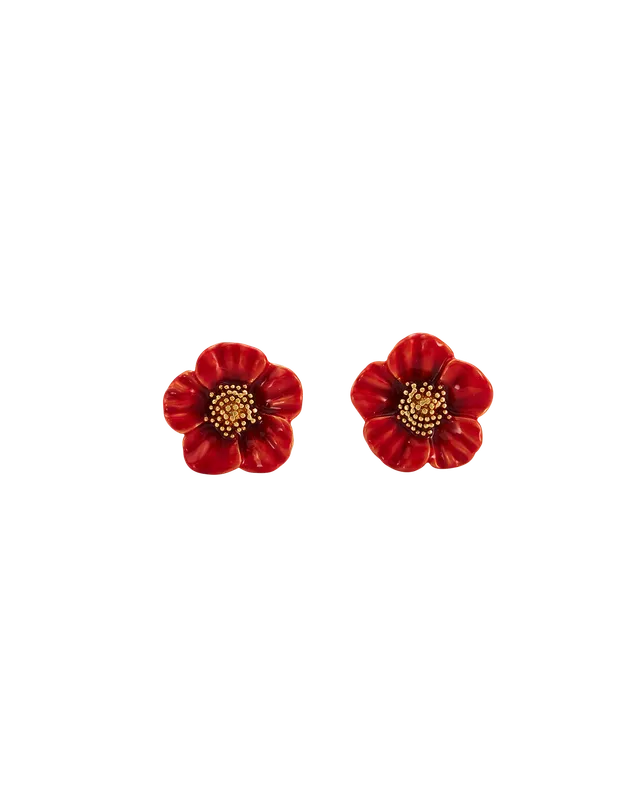 fable-england-red-blossom-ohrstecker-gold-rot image 1