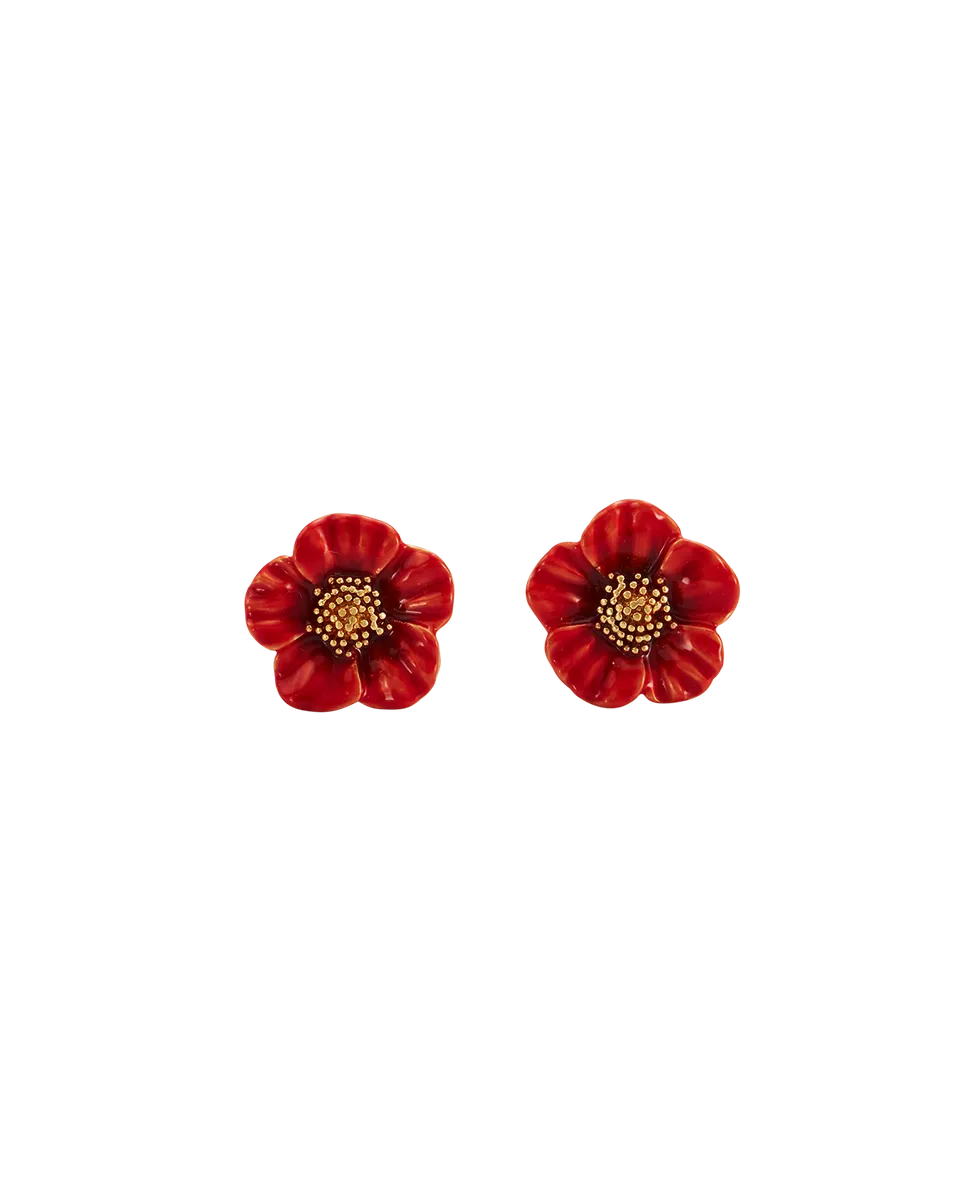 fable-england-red-blossom-ohrstecker-gold-rot image 1