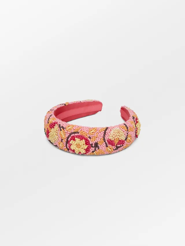 becks-ndergaard-asflora-wide-beaded-haarreif-rosa image 1