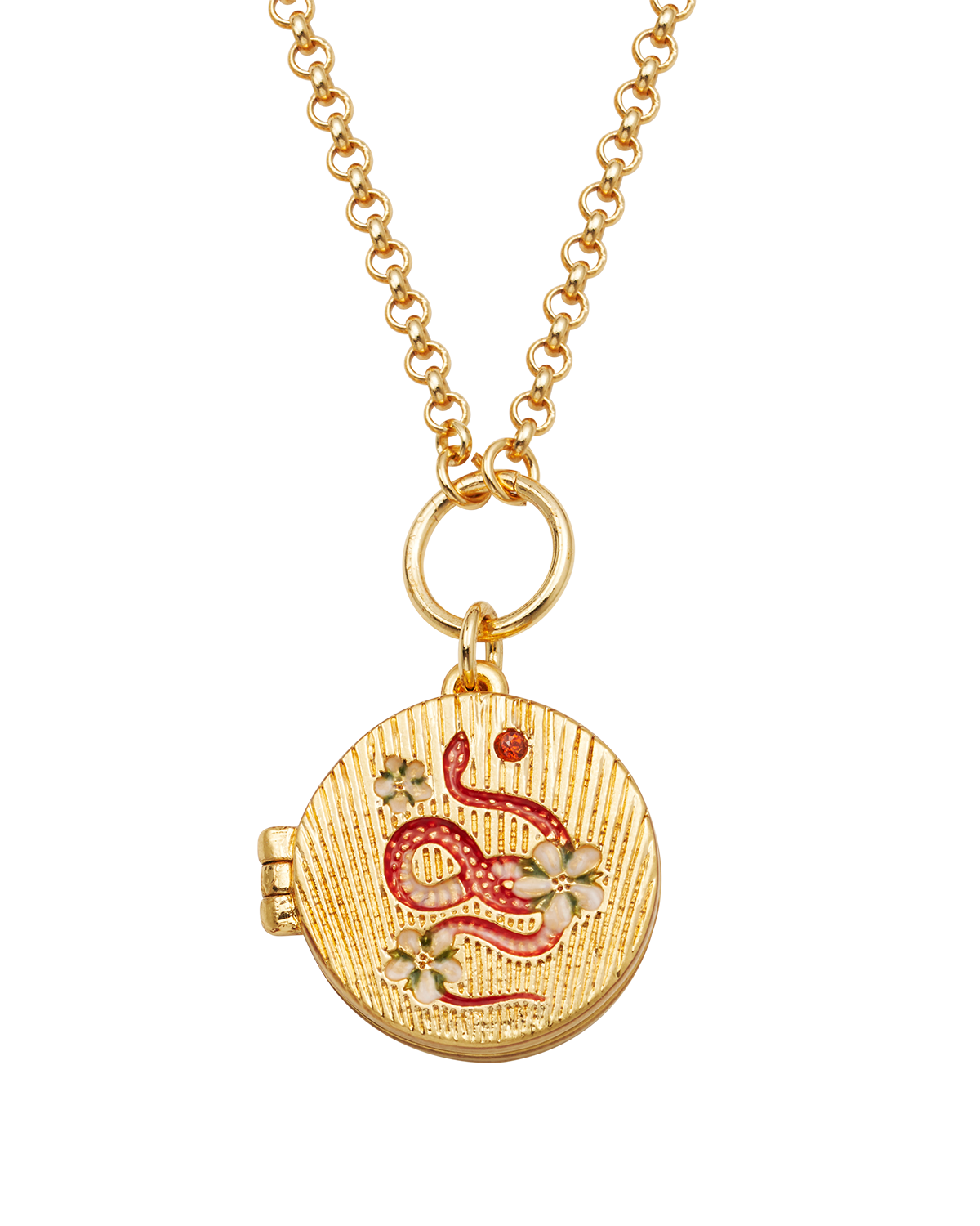 fable-england-snake-blossom-medaillonkette-gold image 1