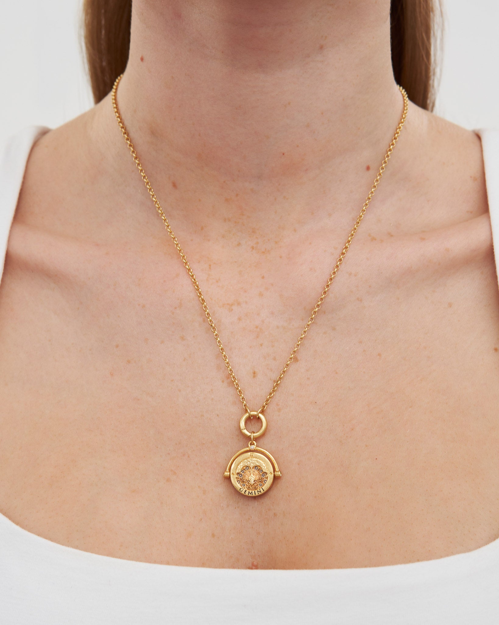 fable-england-gemini-zodiac-spinner-halskette-gold-sternzeichen image 2