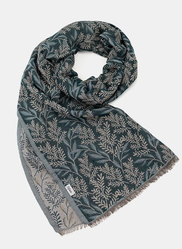 djian-bea-schal-baumwolle-floral-blau-grau-70x180-cm image 1