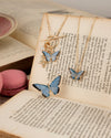 fable-england-enamel-blue-butterfly-halskette-kurz-blau image 2