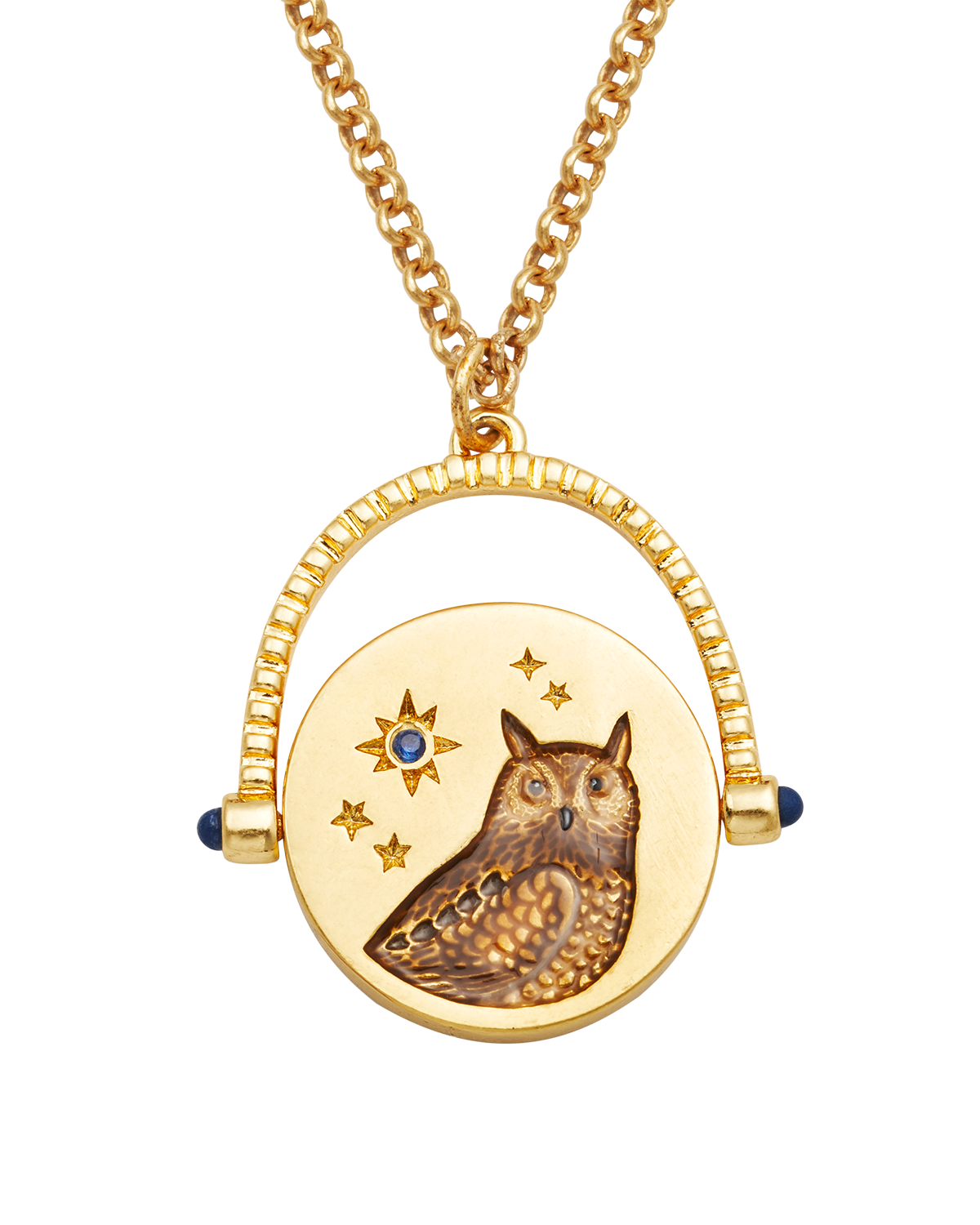 fable-england-owl-spinner-halskette-gold-eule-lapislazuli image 1