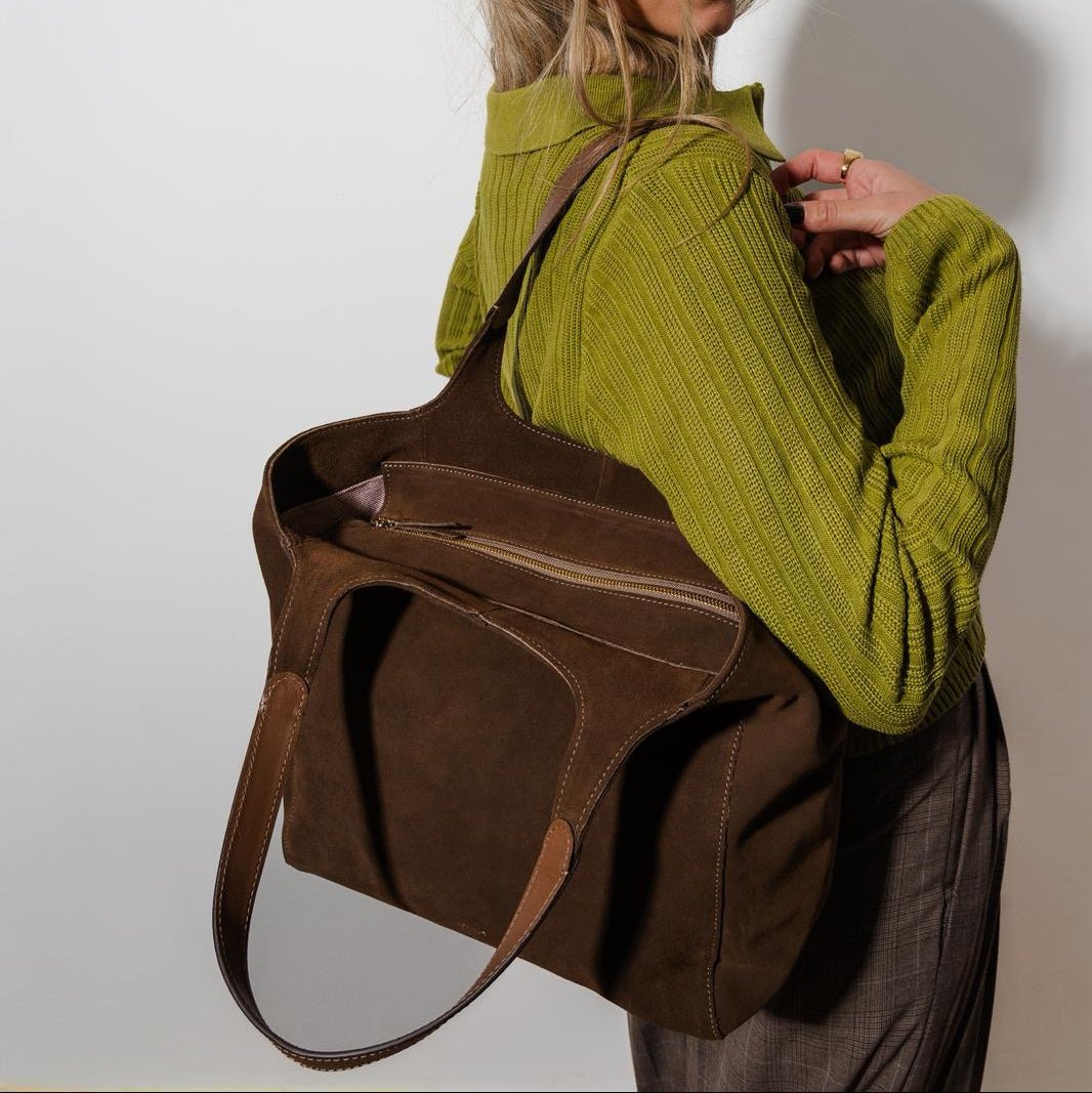 ann-kurz-shoulder-shopper-tasche-suede-cuero image 4