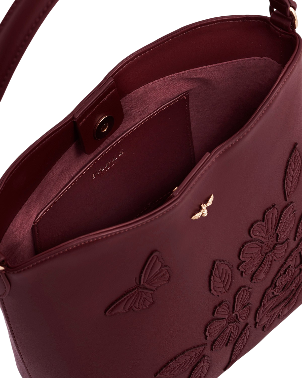 fable-england-floral-butterfly-bucket-bag-bordeaux-applikation image 5