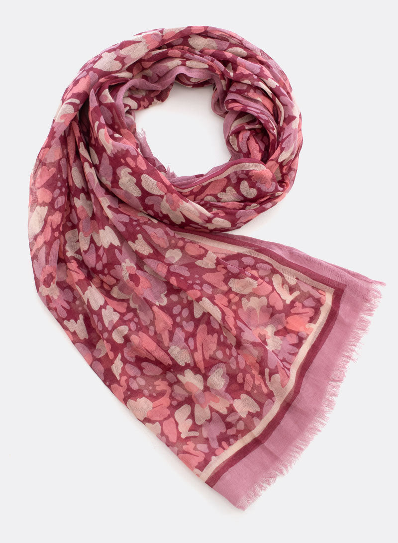 djian-elsa-schal-baumwolle-rosa-rot-floral-kba image 2