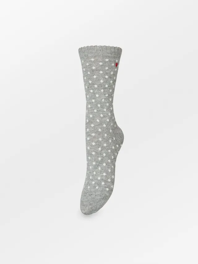 becks-ndergaard-dotted-wola-wollsocken-grey-melange image 1