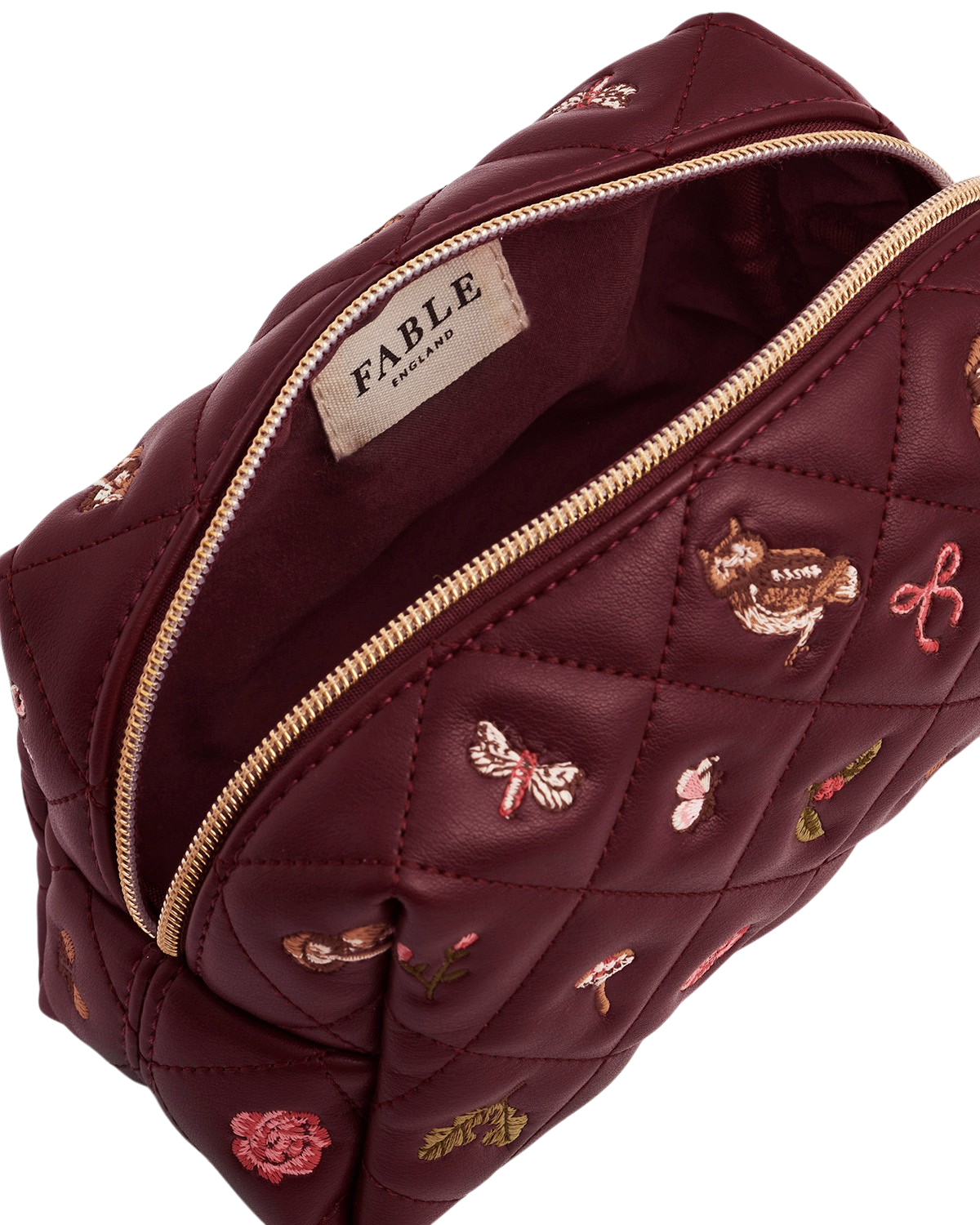fable-england-quilted-medium-pouch-bordeaux-schmetterling image 5
