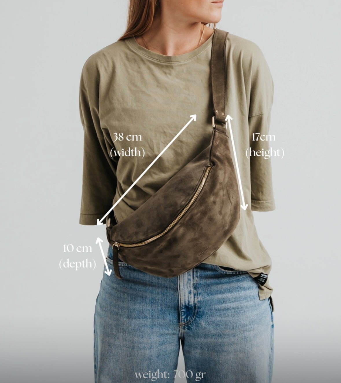 ann-kurz-fanny-pack-large-suede-bottle-green-bauchtasche-leder image 7