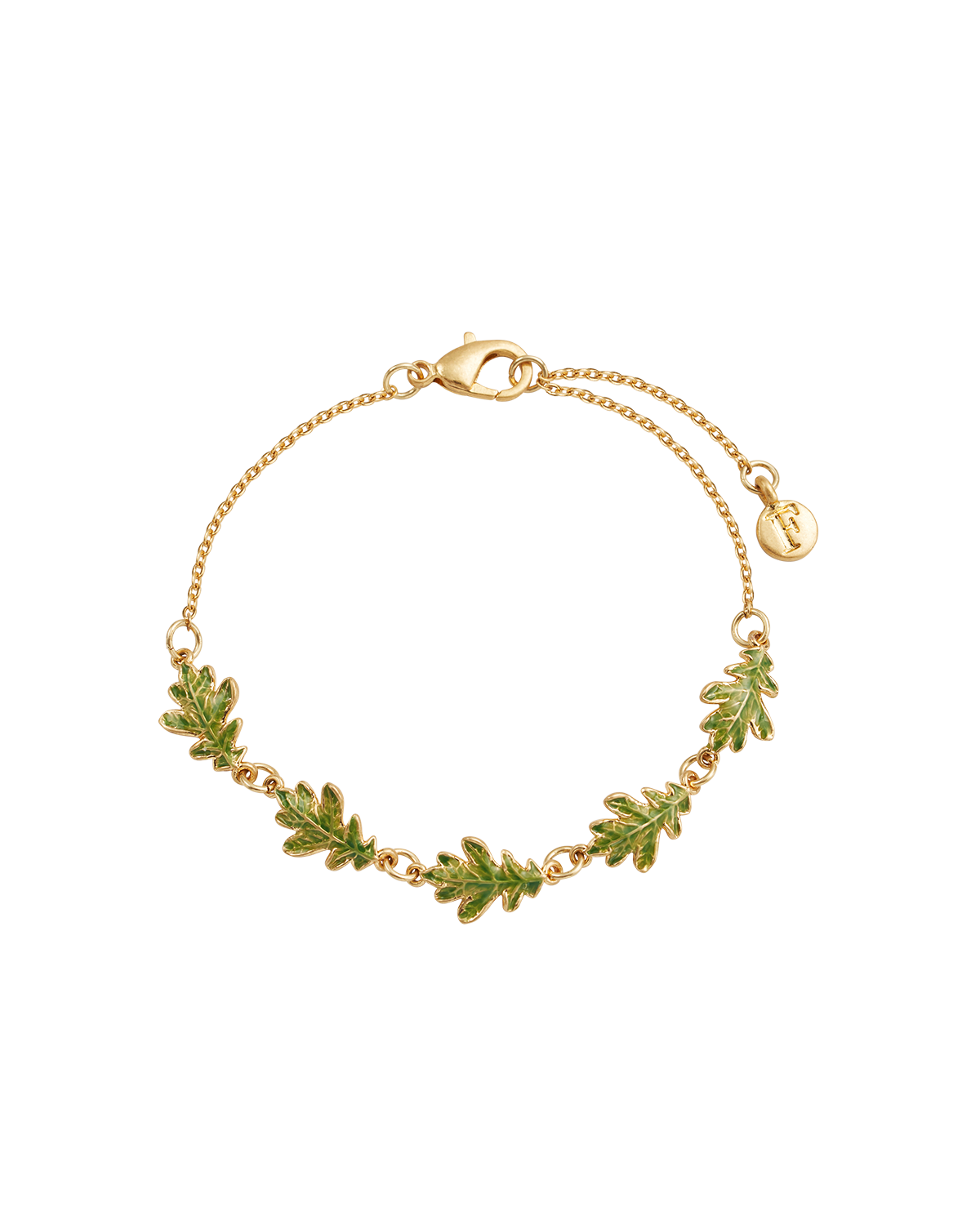 fable-england-gold-oak-leaf-armband-gold-gr-n image 1