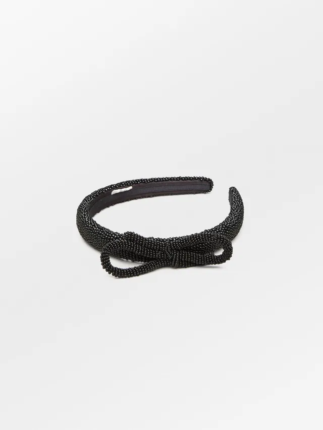 becks-ndergaard-bow-slim-beaded-hairbrace-haarband-schwarz image 1