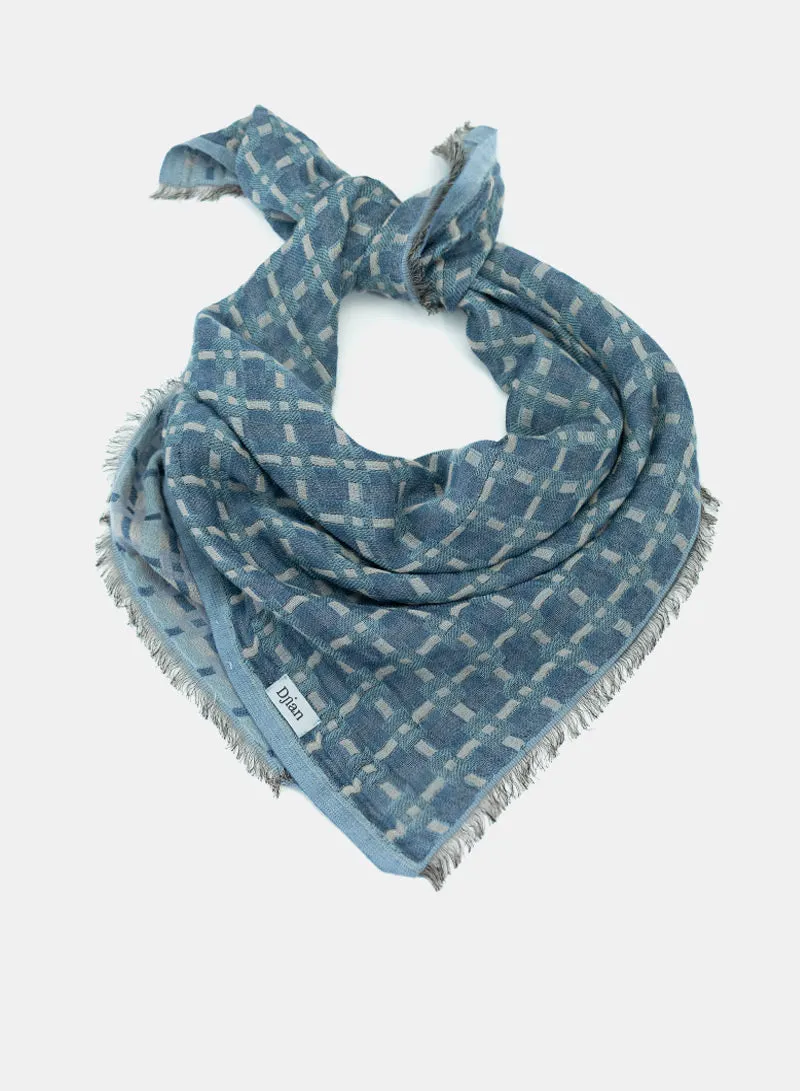 djian-karla-tuch-aus-baumwolle-karo-blau-70x70-cm image 1