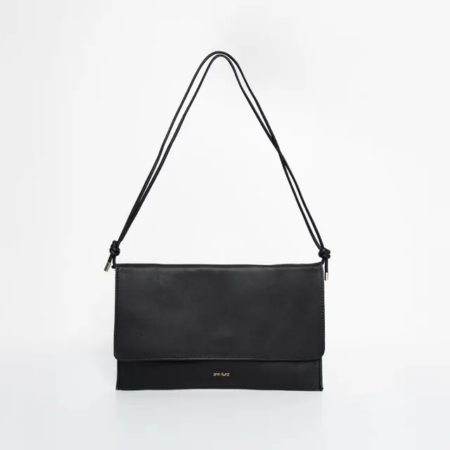 ann-kurz-thin-clutch-nappa-black-clutch-handyfach-leder image 1