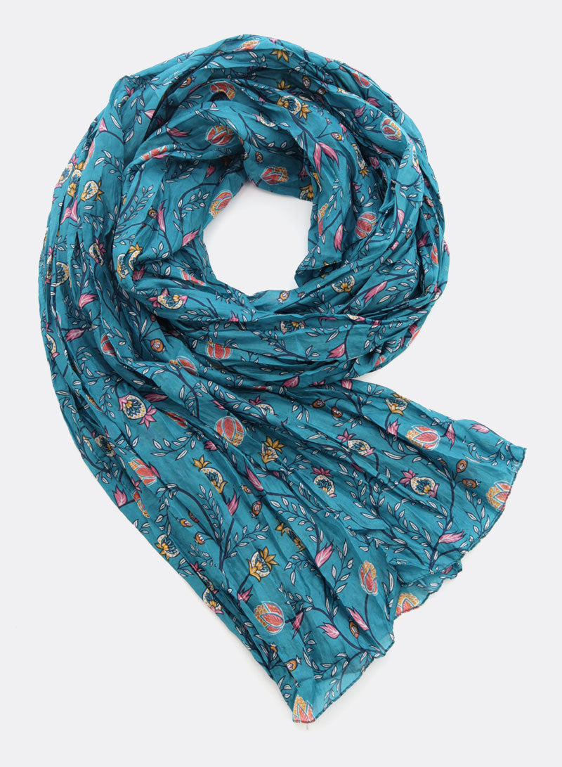 djian-jakoba-schal-seide-blau-floral-gecrasht image 1