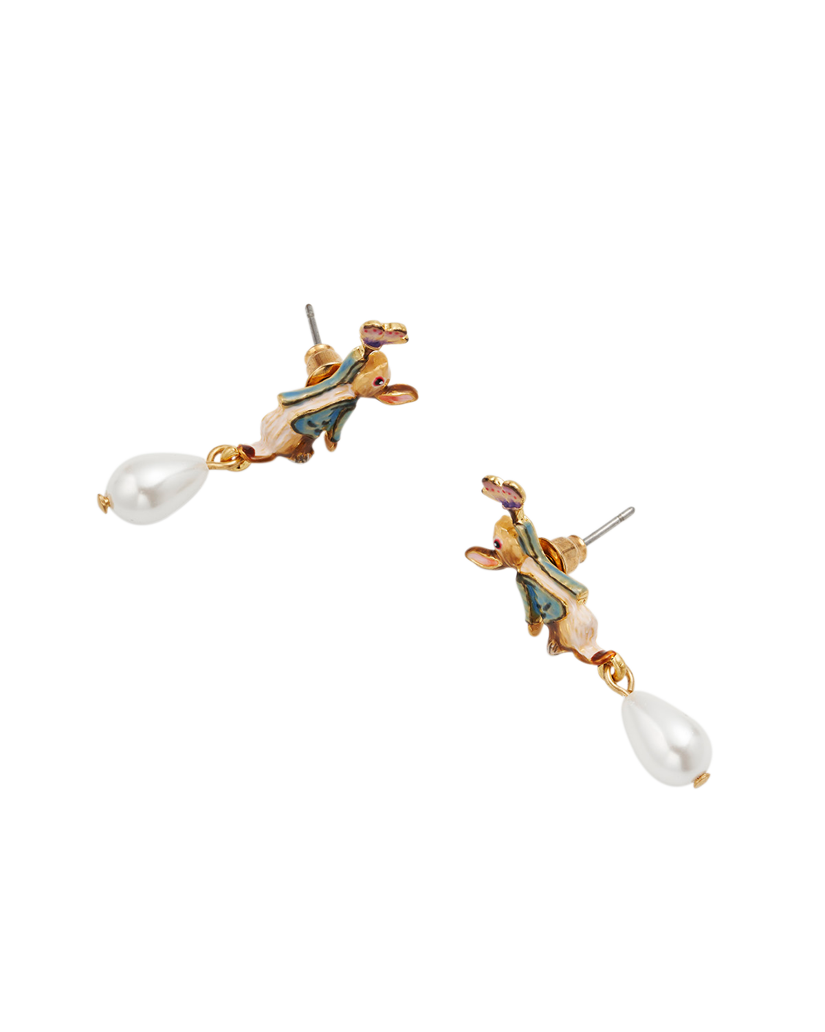 fable-england-peter-rabbit-butterfly-pearl-ohrringe-gold image 5
