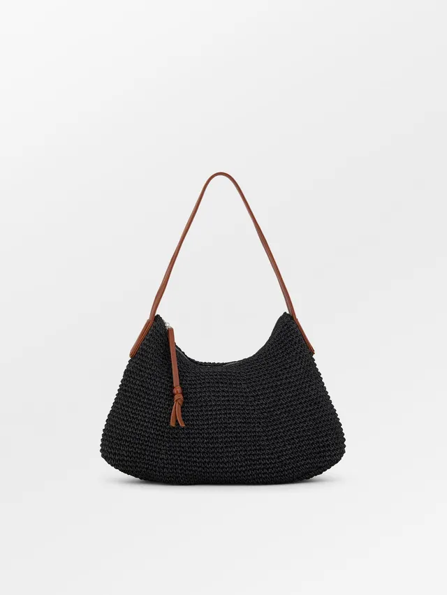 becks-ndergaard-paper-straw-ariya-tasche-stroh-schwarz-32x25 image 1