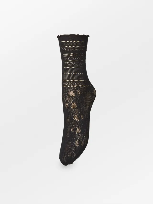 becks-ndergaard-bloom-lace-sock-spitzensocken-schwarz image 1