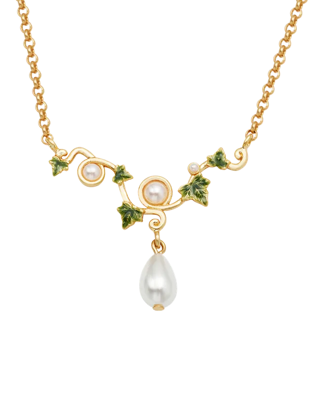 fable-england-ivy-pearl-halskette-gold-perle-efeu image 1