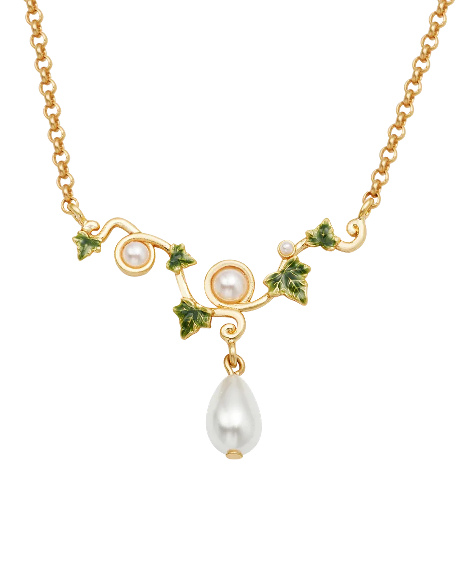fable-england-ivy-pearl-halskette-gold-perle-efeu image 1