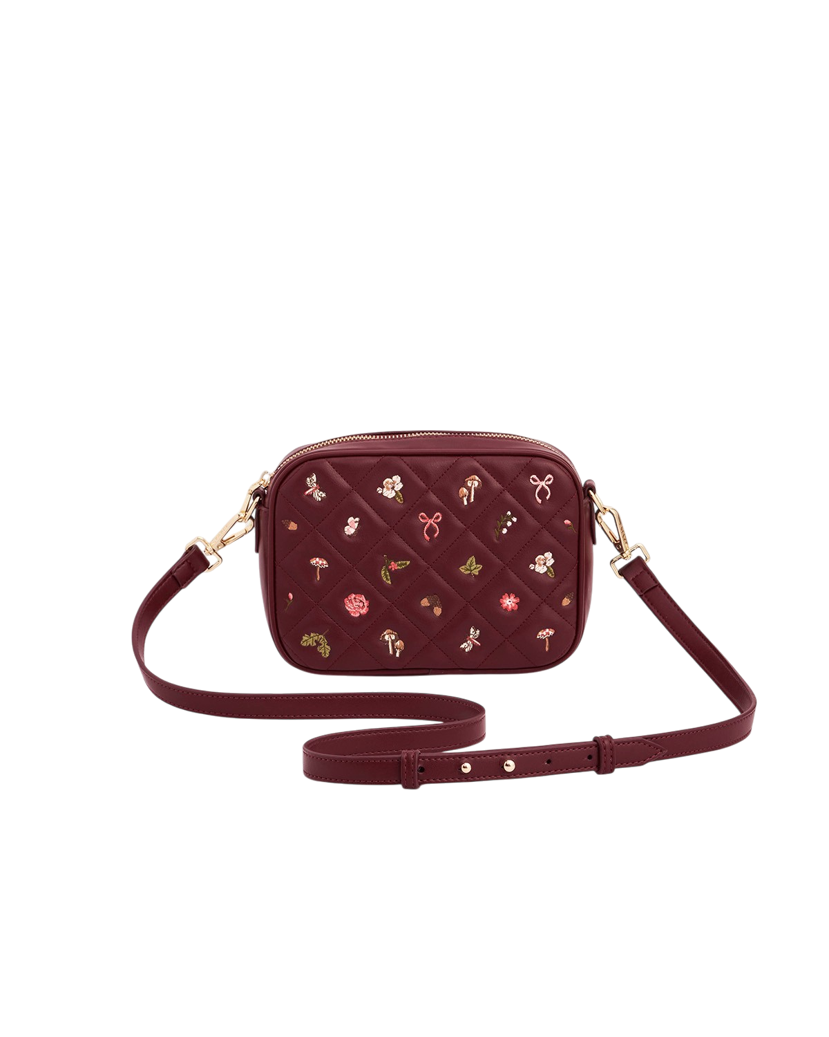 fable-england-alice-orla-camera-bag-bordeaux-stickerei-pilze image 6