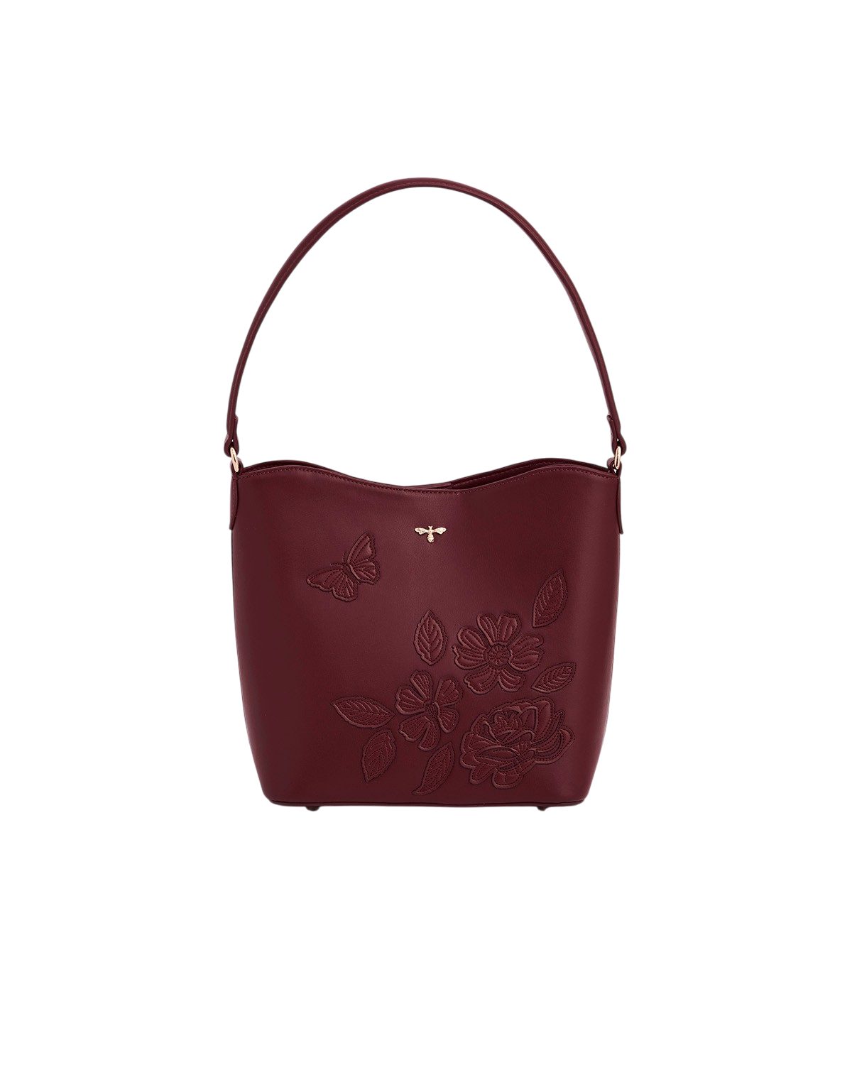 fable-england-floral-butterfly-bucket-bag-bordeaux-applikation image 3