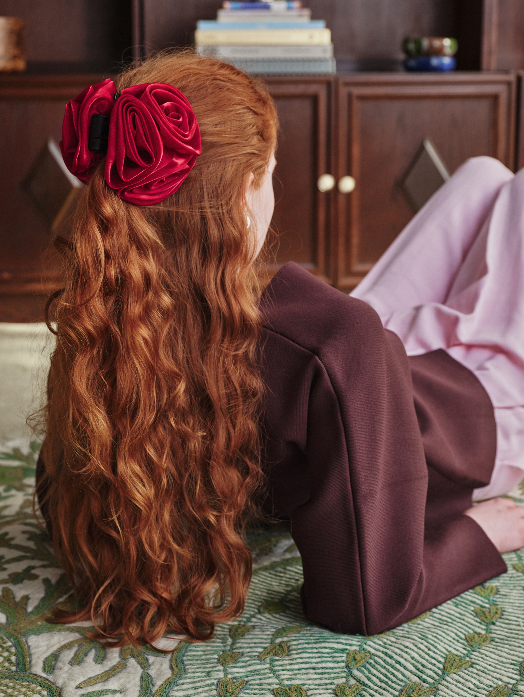 becks-ndergaard-organza-flower-haarspange-rot image 2