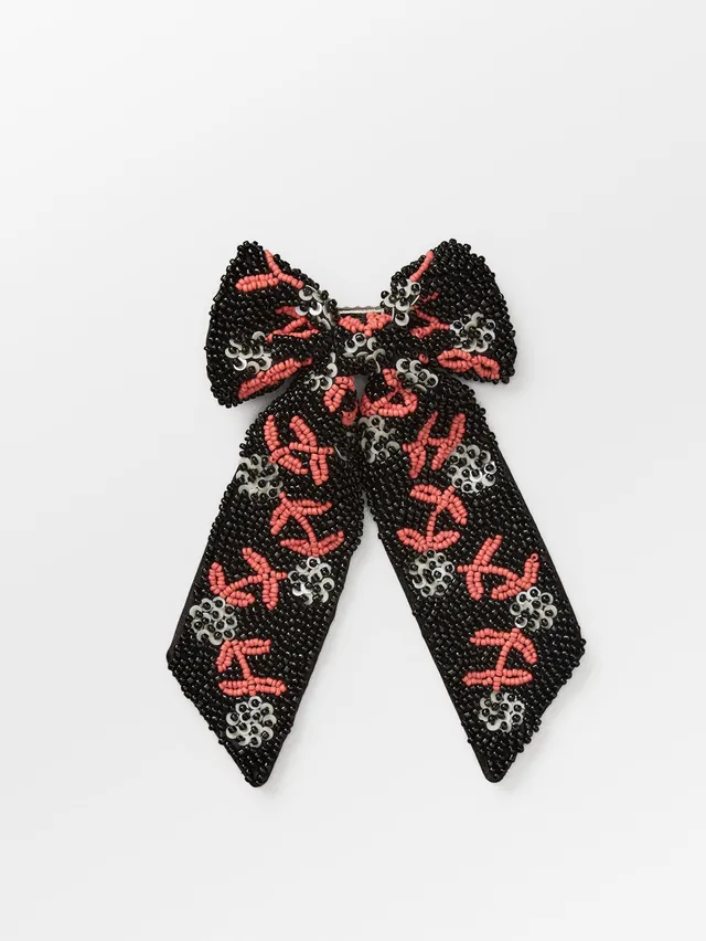 becks-ndergaard-brombeere-beaded-bow-clip-schwarz-glasperlen image 1