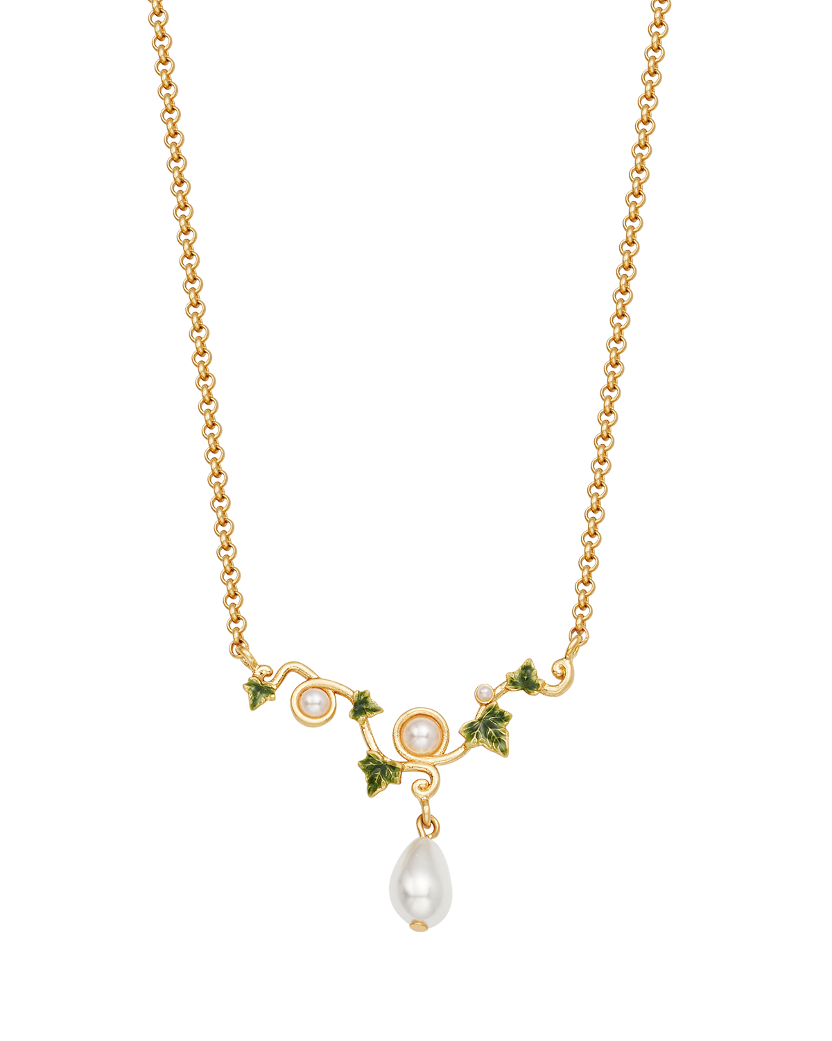 fable-england-ivy-pearl-halskette-gold-perle-efeu image 4