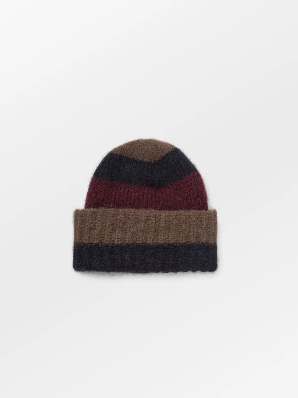 becks-ndergaard-striped-soloma-beanie-alpaka-burgundy-m-tze image 1