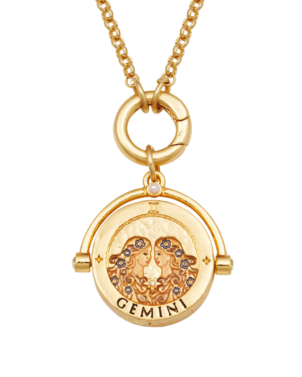 fable-england-gemini-zodiac-spinner-halskette-gold-sternzeichen image 1