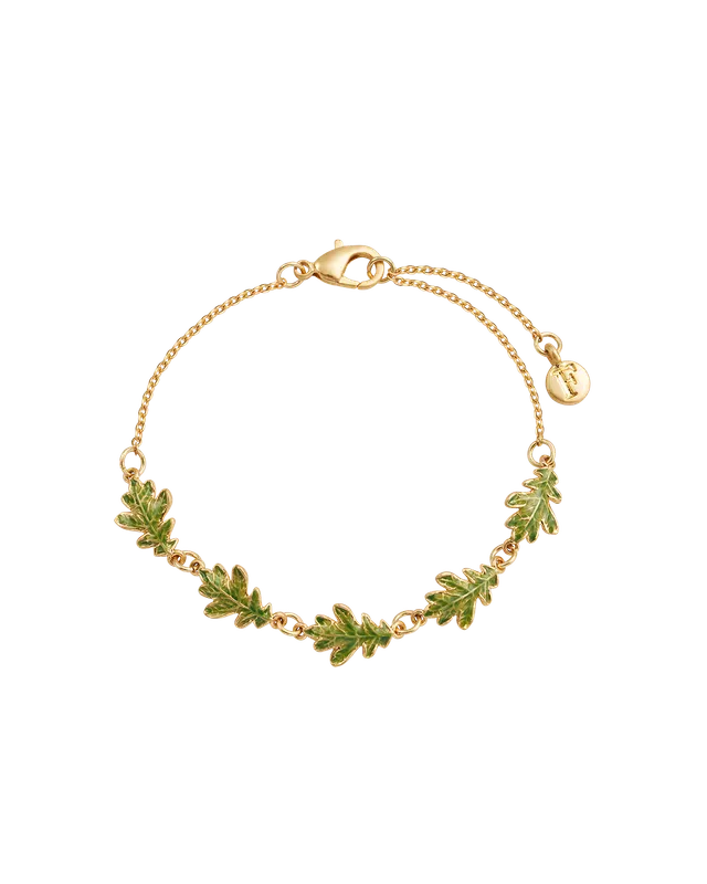 fable-england-gold-oak-leaf-armband-gold-gr-n image 1