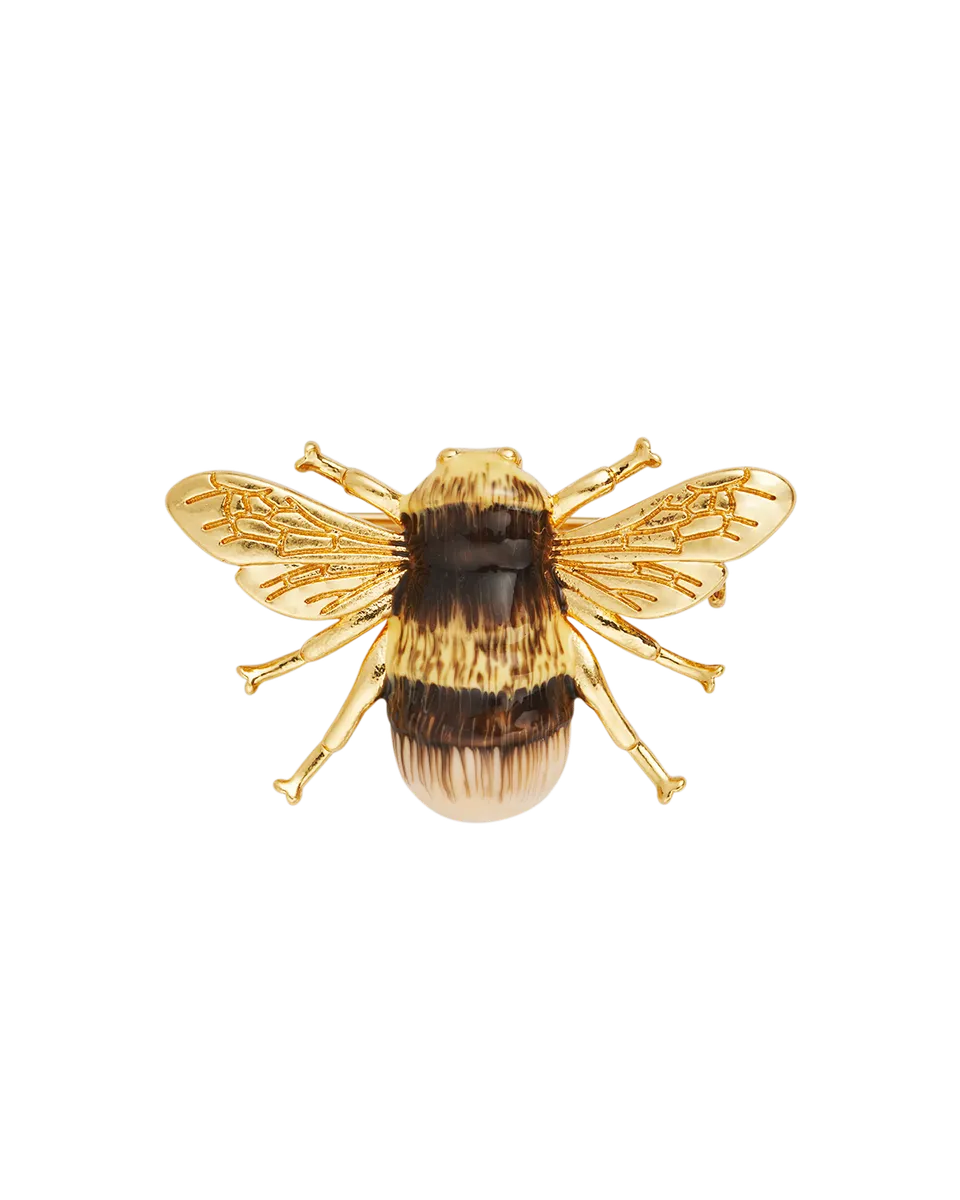 fable-england-honey-bee-brosche-gold-biene-22-karat image 1