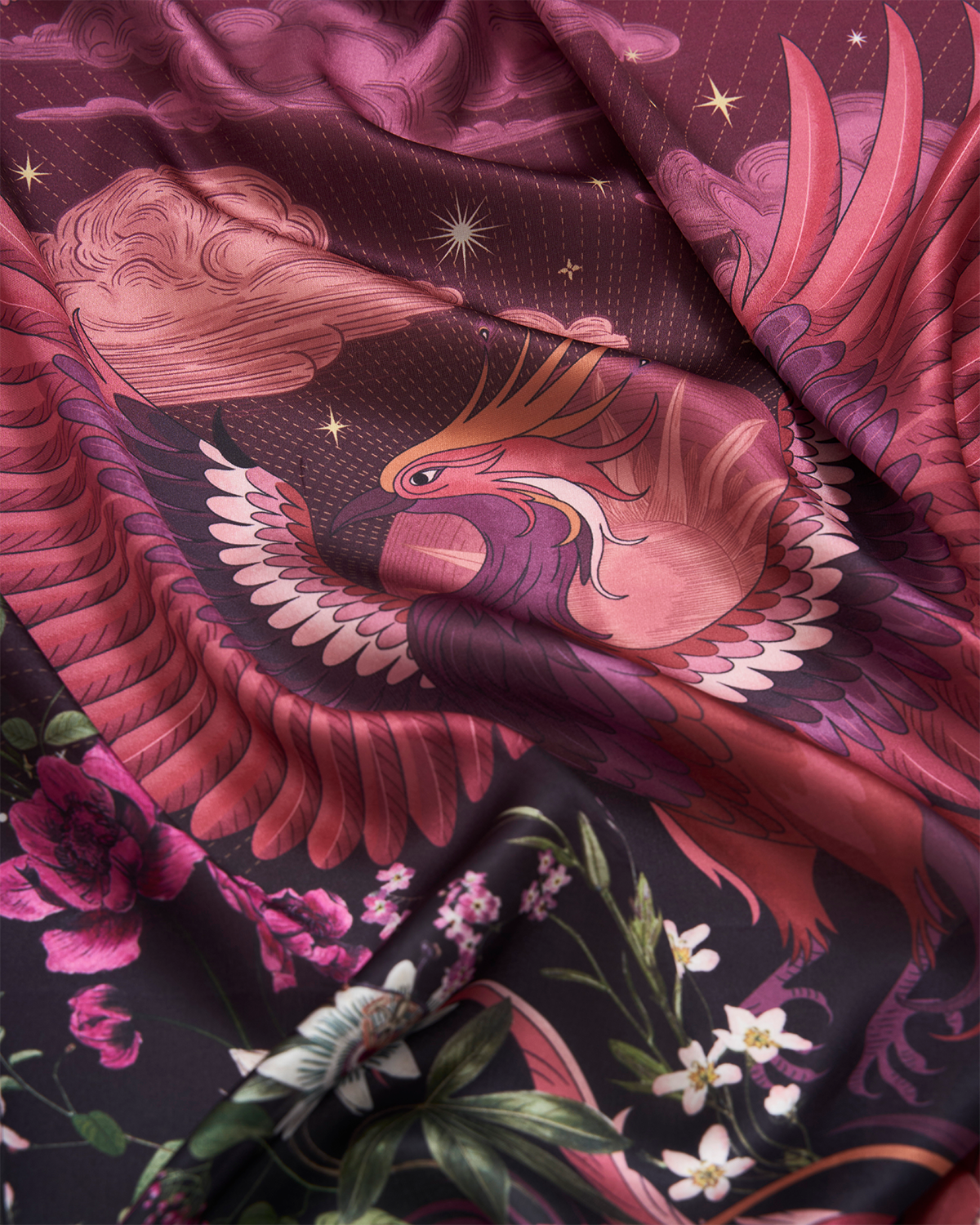 fable-eve-narrative-square-scarf-tuch-burgundy image 4