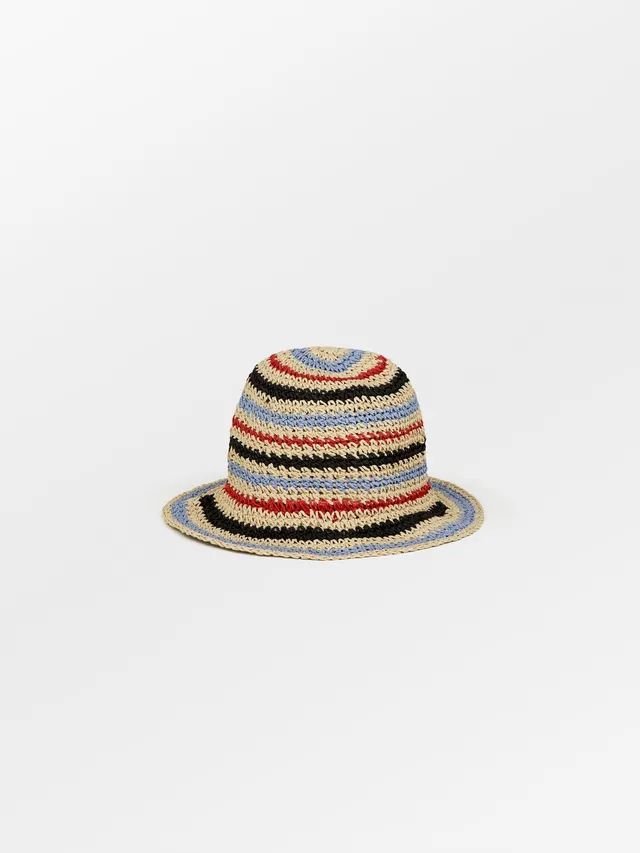 becks-ndergaard-striped-saverina-strohhut-papierstroh-blau image 1
