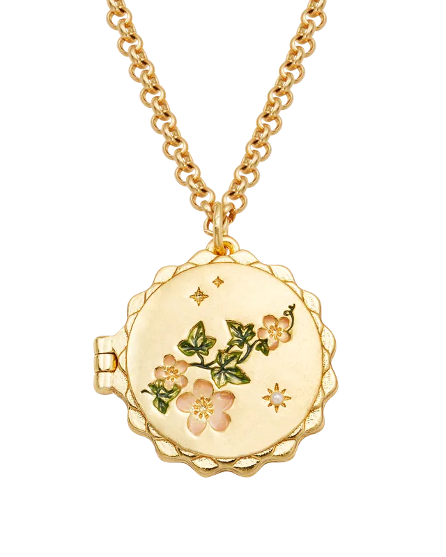 fable-england-ivy-blossom-medaillon-kette-gold image 1
