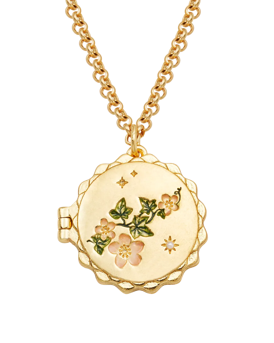 fable-england-ivy-blossom-medaillon-kette-gold image 1