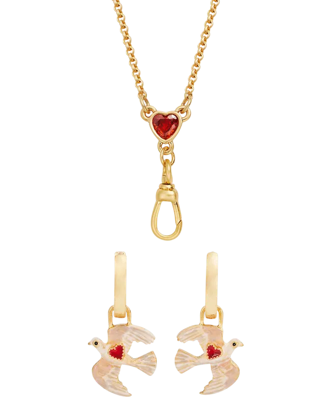 fable-england-love-heart-schmuckset-gold-herz-taube image 1